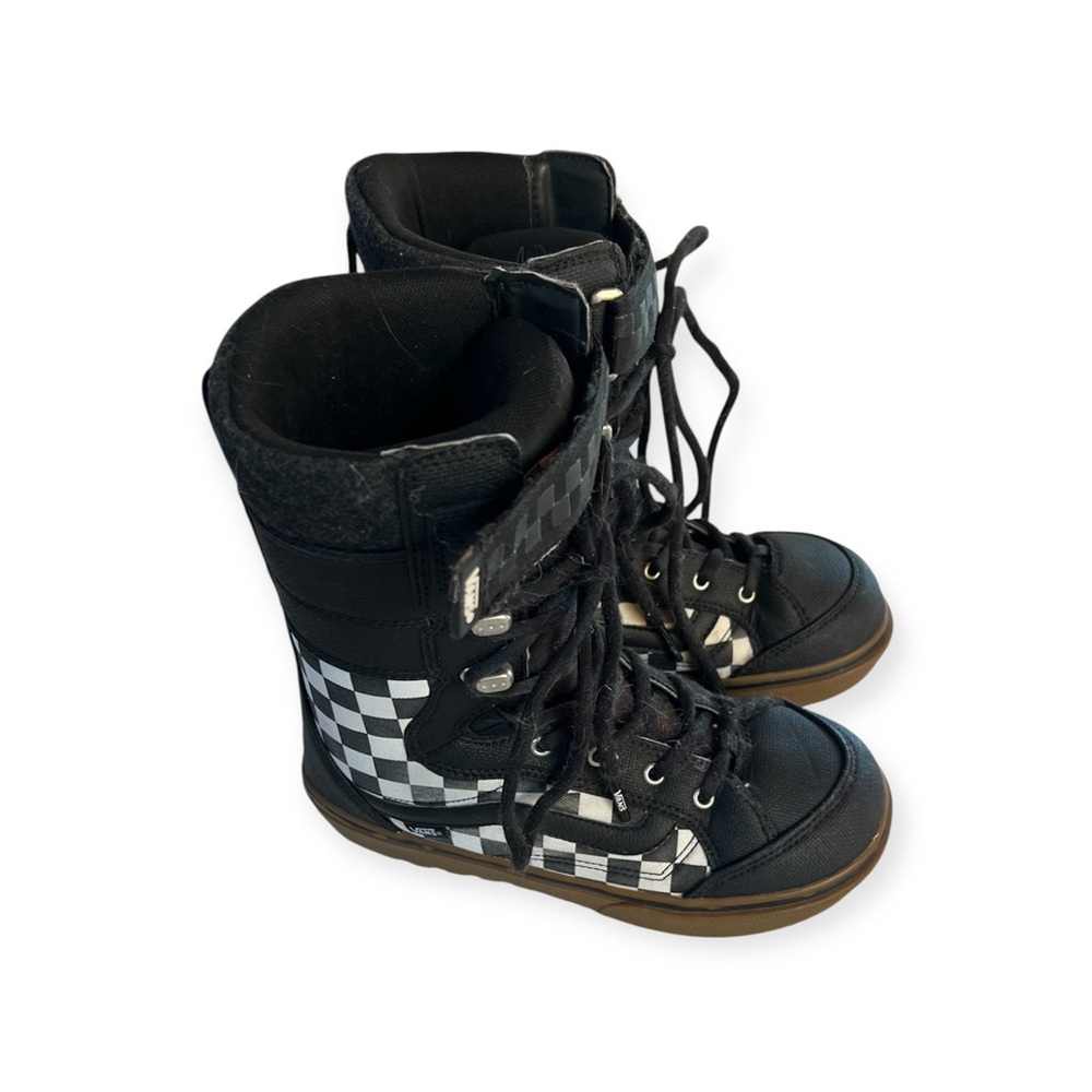Vans Black White Classic Check Vans Hi Standard Linerless DX Snowboarding Boots